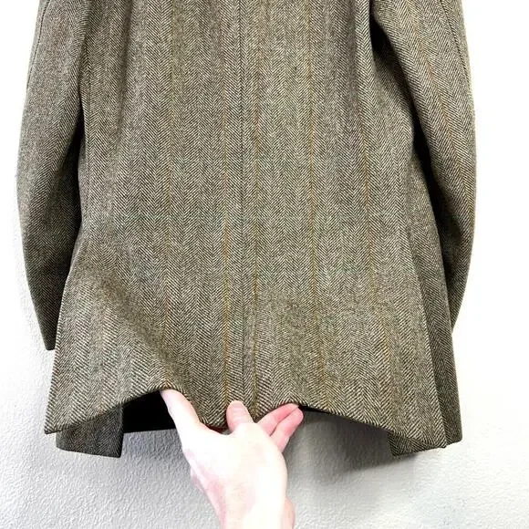J. Press Custom Wool Suit Jacket Blazer Two Button Herringbone Plaid Tweed 40